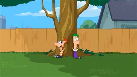 Image Phineas And Ferb Under A Tree Shortly After The Inventions