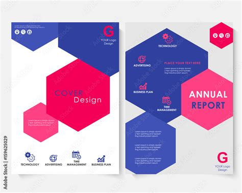 Color Hexagon Annual Report Cover Design Template Vector Brochure Concept Presentation Website