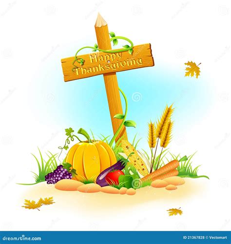 Fruit And Vegetable For Thanksgiving Stock Vector Illustration Of