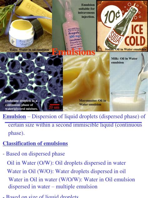 Emulsions: Emulsion Suitable For Intravenous Injection | PDF | Emulsion ...