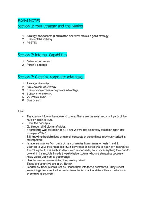 EXAM Notes OBS 310 Summary Business Management EXAM NOTES Section 1