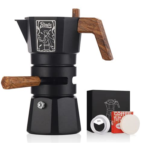 Bincoo Cups Stovetop Espresso Maker Double Valve Moka Pot With