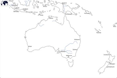 Map of Oceania Blank - Blank World Map