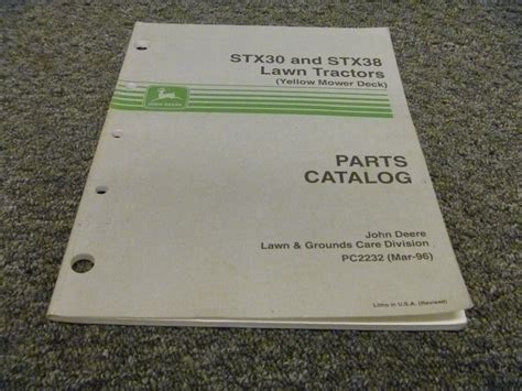 John Deere Stx30 Stx38 Lawn Tractor Parts Catalog Manual Pc 2232 Ebay