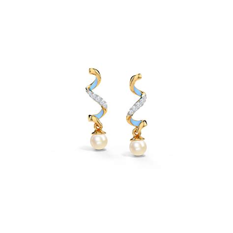 Buy Azure Twirl Pearl Drop Earrings Online Caratlane