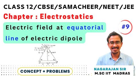 9 Electric Field At Equatorial Line Of Electric Dipole Equatorial Point Class 12