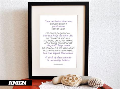 Ecclesiastes 49 12 Two Are Better Than One Wedding 8x10 Diy