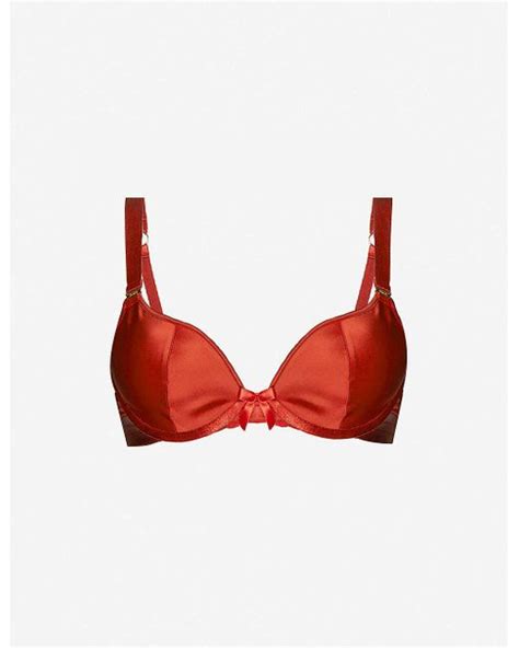 Bordelle Underwired Silk Satin Plunge Bra Lyst