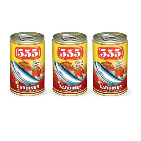 555 Sardines In Tomato Sauce W Chili 155G X 3 Cans Shopee Philippines