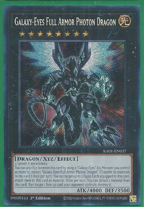 RA01 EN037 Galaxy Eyes Full Armor Photon Dragon Secret Rare Effect