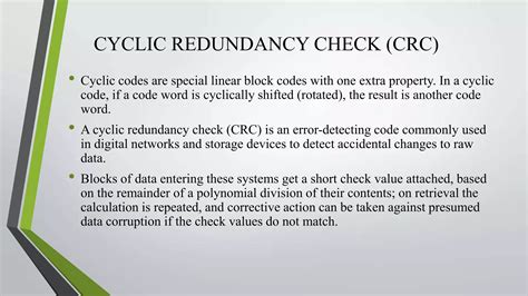 Presentation On Cyclic Redundancy Check Crc Ppt