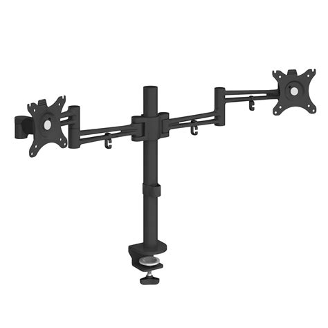 Luna double flat screen monitor arm – black – Coastline Office Furniture