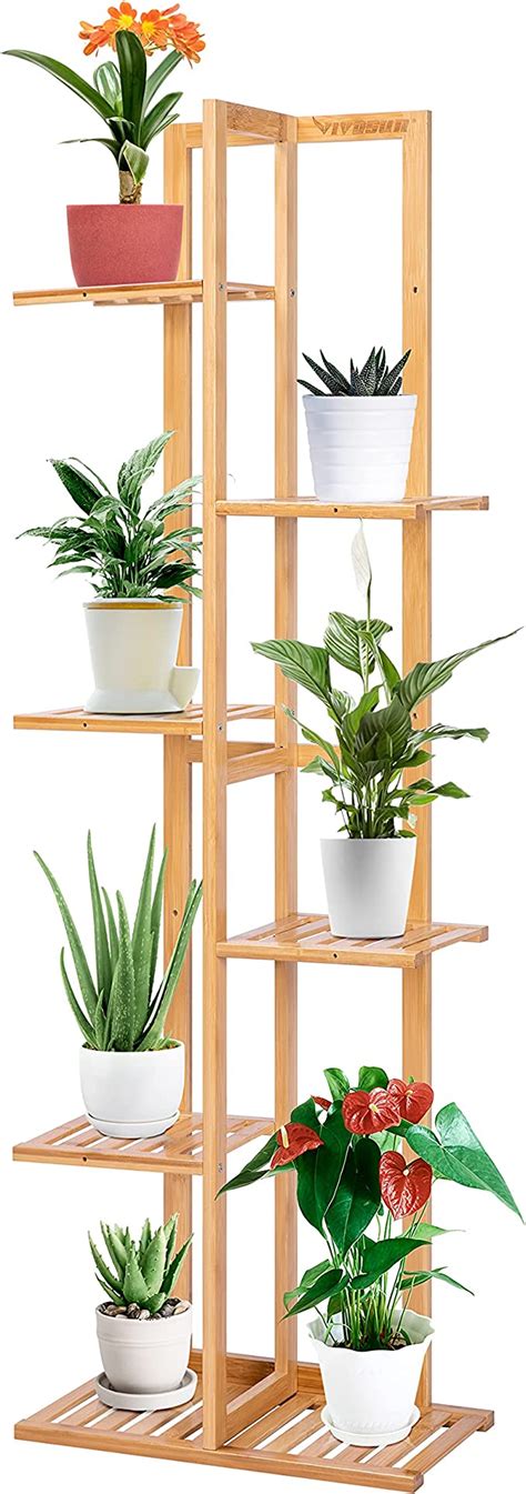 Amazon Vivosun Bamboo Plant Stand Tier Potted For Indoor