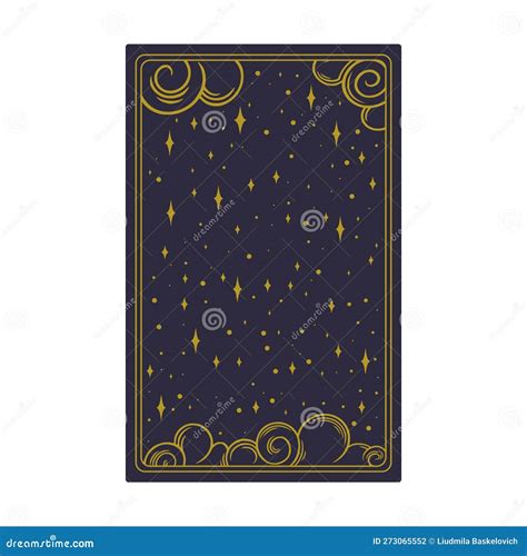 Tarot Aesthetic Golden Card Outline Tarot Design For Oracle Card