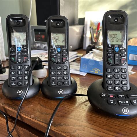 BT 3570 Trio Dect Digital Answer Machine Cordless Phone Black