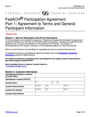 Fillable Online Fedach Participation Agreement Part Fedach