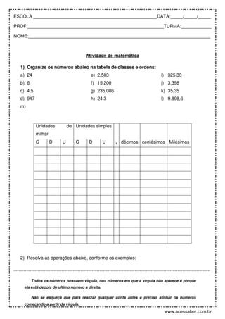 Atividade De Matem Tica Unidades De Medida De Tempo Ano E Ano