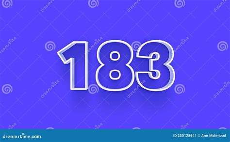 Blue 3d Symbol Of 183 Number Icon On Blue Background Royalty-Free Stock ...