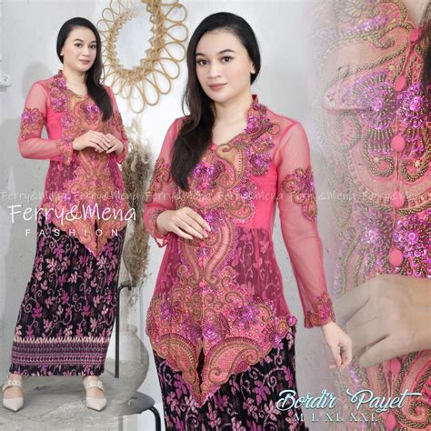 Modern Sequin Kebaya Suit Premium Flower Sequin Kebaya Latest