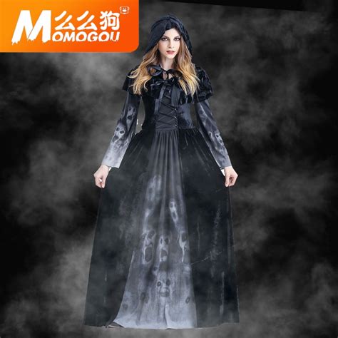 [USD 58.44] Halloween Costume Cosplay Adult Death Dress Horror Skeleton Vampire Cosplay Costume ...