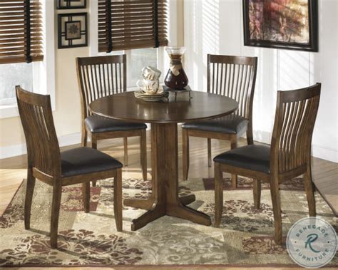 Stuman Round Drop Leaf Dining Table Set From Ashley D293 15 Coleman