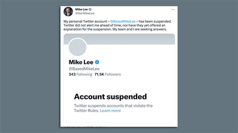 "Based Mike Lee" Twitter account briefly suspended - Axios Salt Lake City