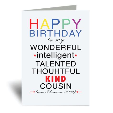 Cousin Birthday Card Happy Birthday Cousin Funny Greeting Birthday Card ...