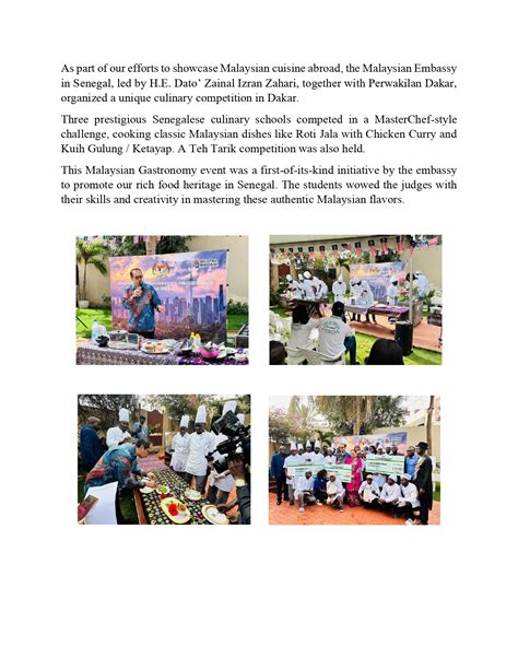 Malaysian Gastronomy 2024 News From Mission Embassy Of Malaysia Dakar