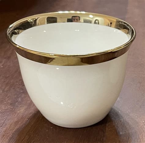 12 -Pieces white fine Arabic Coffee Cup Set with Gold line Traditional
