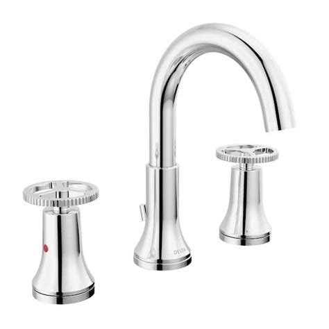 Delta Trinsic Wheel 8 In Widespread 2 Handle Bathroom Faucet In Chrome 3558 Mpu Dst The Home