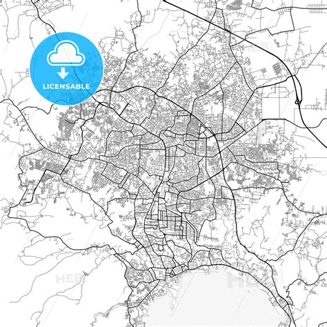 Vector PDF map of Bandar Lampung, Indonesia - HEBSTREITS