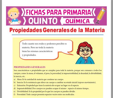 Cuales Son Las Propiedades Generales De La Materia Para Quinto Grado