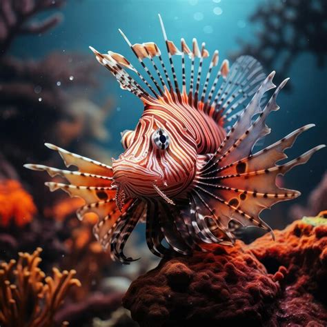 Premium AI Image Lionfish In Its Natural Habitat Wildlife Photography