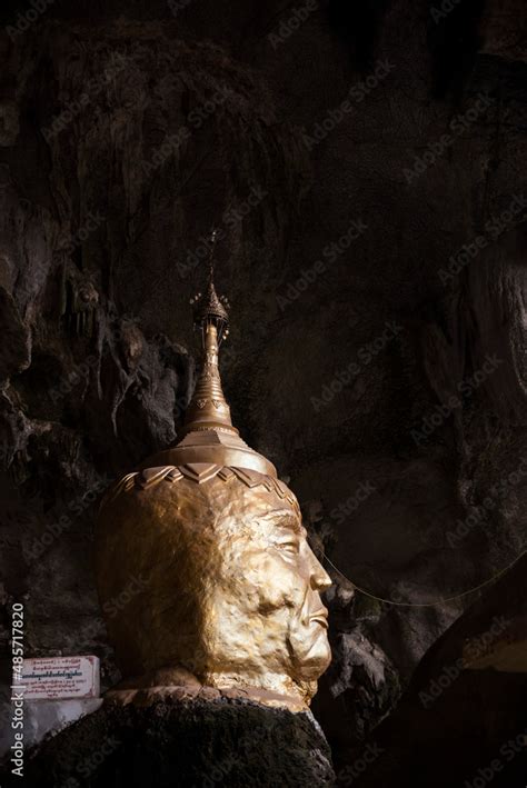 Gold Stupa Inside Sadan Cave Aka Saddar Caves Hpa An Kayin State