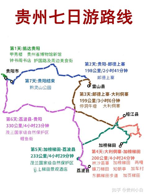 贵州自驾游路线图 知乎