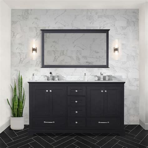 Lexora Dukes In W X In D Espresso Double Bath Vanity Carrara