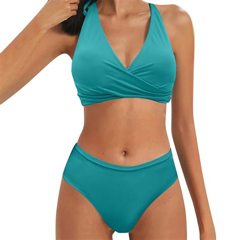 TOWED22 Women High Waisted High Cut Bikini Set Triangle Two Piece