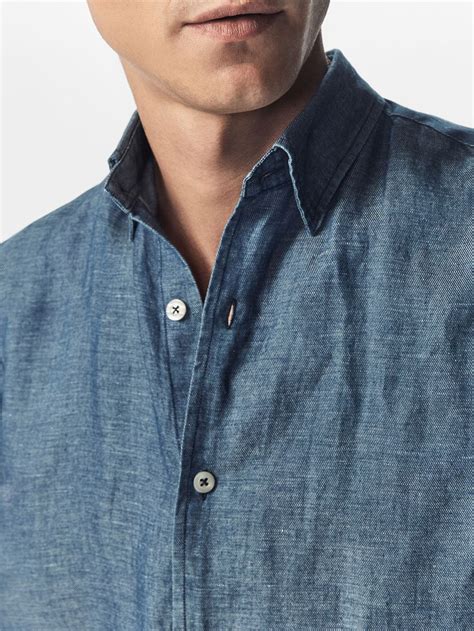 Autumn Winter 2016 Men´s Slim Fit Plain Denim Shirt At Massimo Dutti