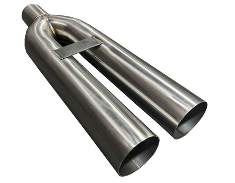 Universal Stainless Steel Twin Dual Straight Blast Pipe Tip 3 Inlet M