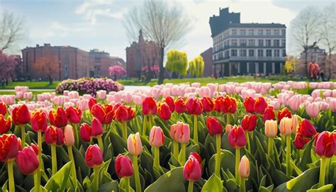 Premium AI Image Tulips Blooming In Keukenhof Park Netherlands