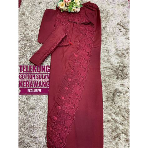 PREMIUM TELEKUNG Ready Stock Telekung Lace Inspired Aleena