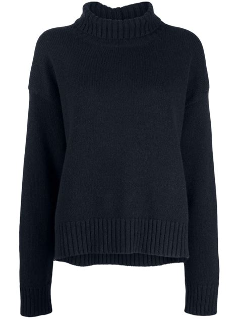 Jil Sander Roll Neck Long Sleeve Jumper Blue FARFETCH LT