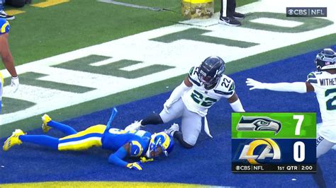 Seattle Seahawks Cornerback Tre Brown Bats Away Los Angeles Rams