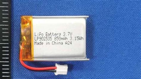 MSDS UN 38 3 Certified Lithium Polymer Battery LP902535 850mAh 3 7V 3 15Wh