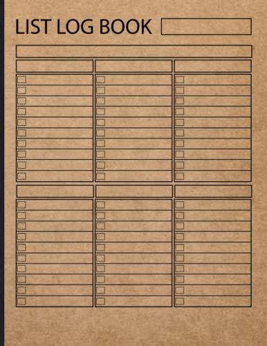 List Log Book Brown Craft Paper Style Cover Record Log Book Create A