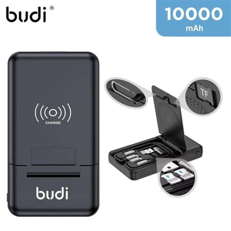 Buy Budi Wireless Mah Fast Charging Powerbank With Usb Cables Box