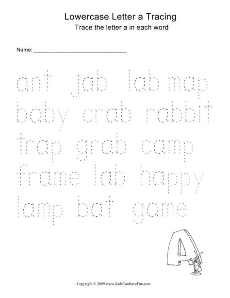 Create Free Printable Word Tracing Worksheets