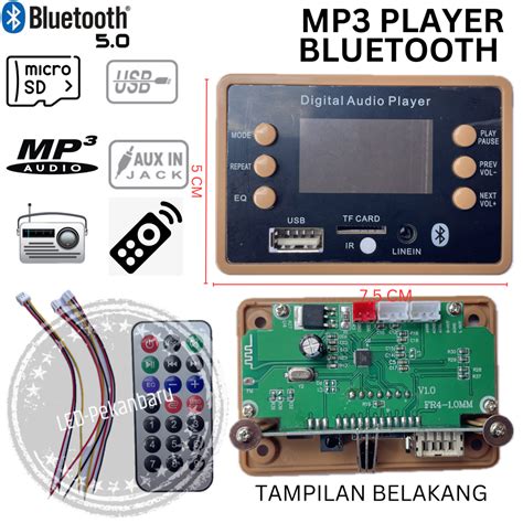 Jual MODUL MP3 PLAYER BLUETOOTH USB FM RADIO MICRO SD 12V GOLD KUNING