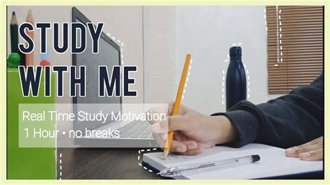 STUDY WITH ME For 1 HOUR Real Time With Timer Background Noise No