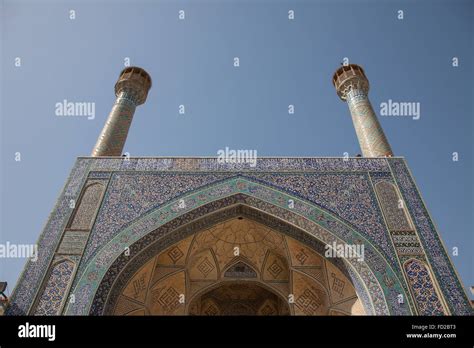 Decorated Entrance Jameh Mosque Isfahan Iran Stock Photo Alamy